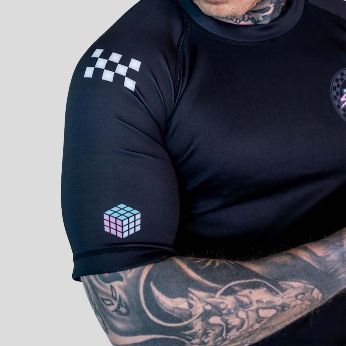 Roll Supreme The Finisher Short Sleeve Rash Guard Black/White at Bytomic Trade and Wholesale