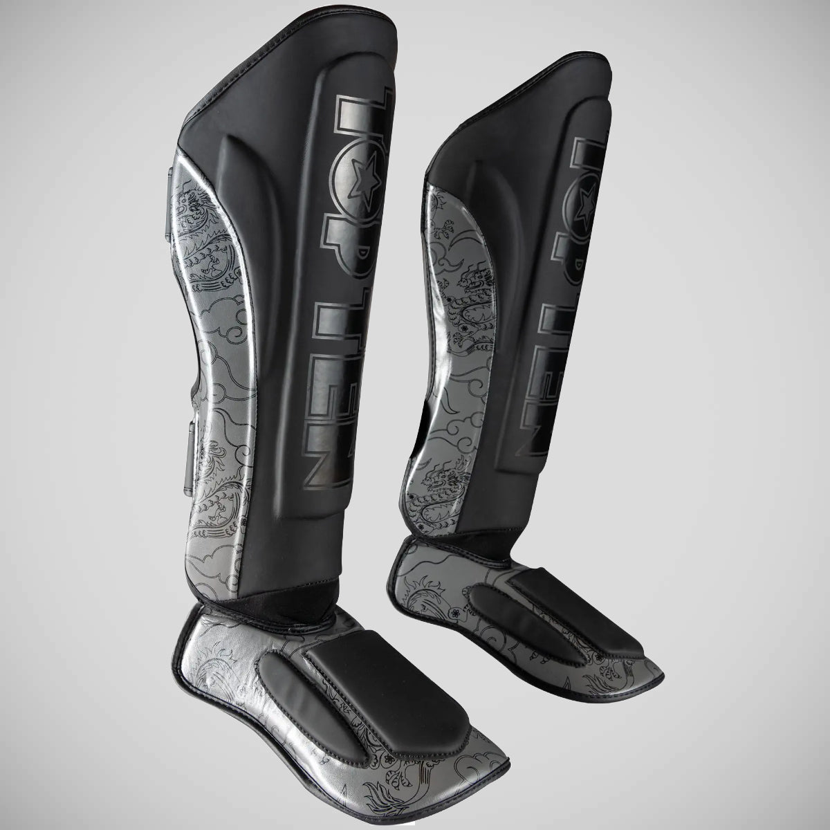 Top Ten Dragon Shin and Instep Guard Black/Grey at Bytomic Trade and Wholesale