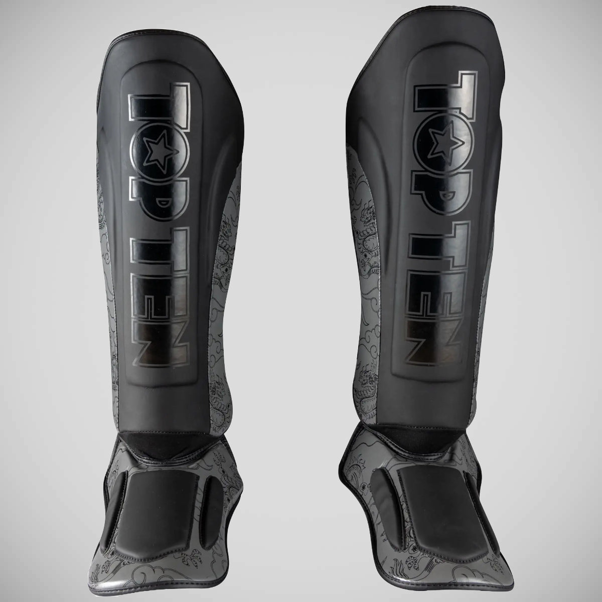 Top Ten Dragon Shin and Instep Guard Black/Grey at Bytomic Trade and Wholesale