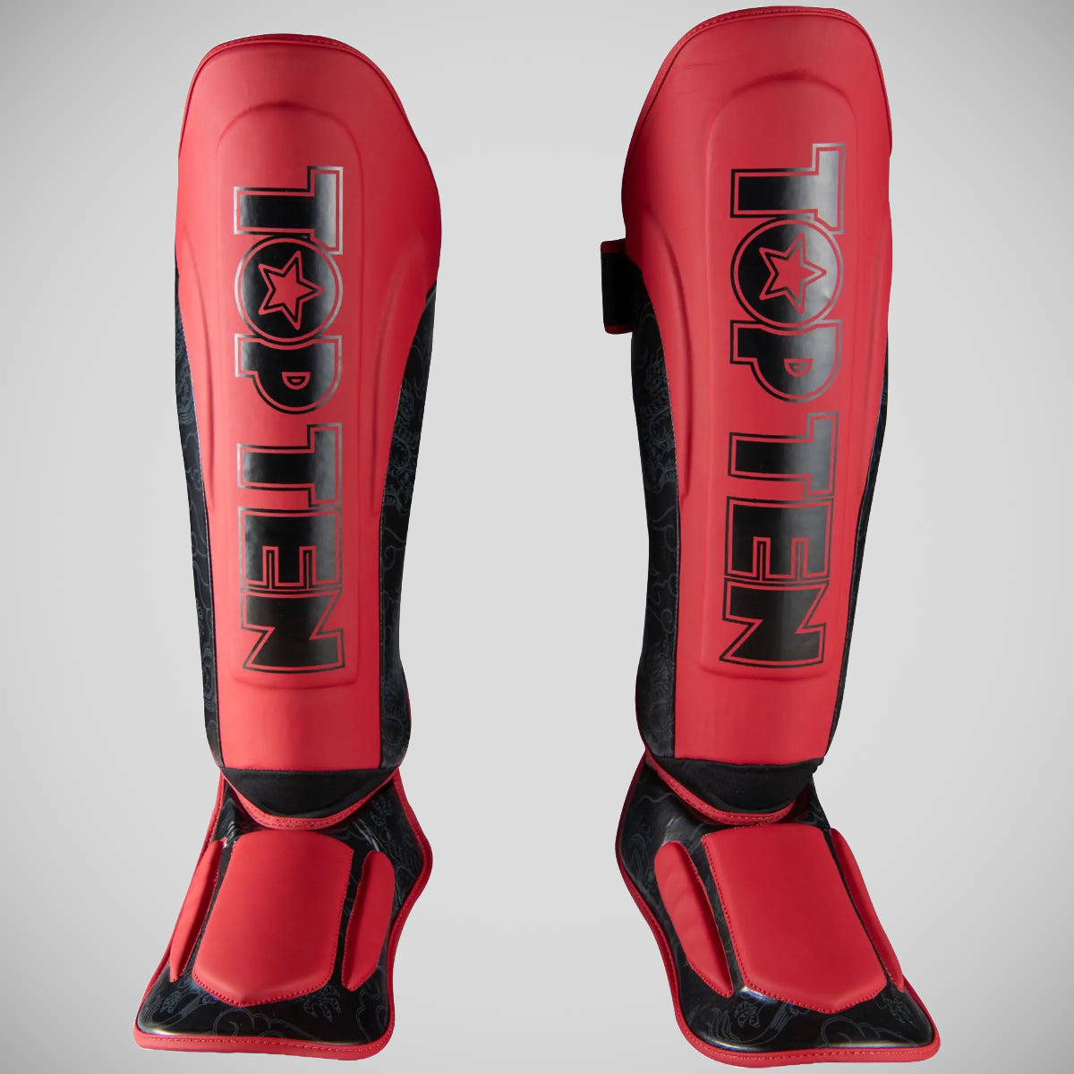 Top Ten Dragon Shin and Instep Guard Red/Black at Bytomic Trade and Wholesale