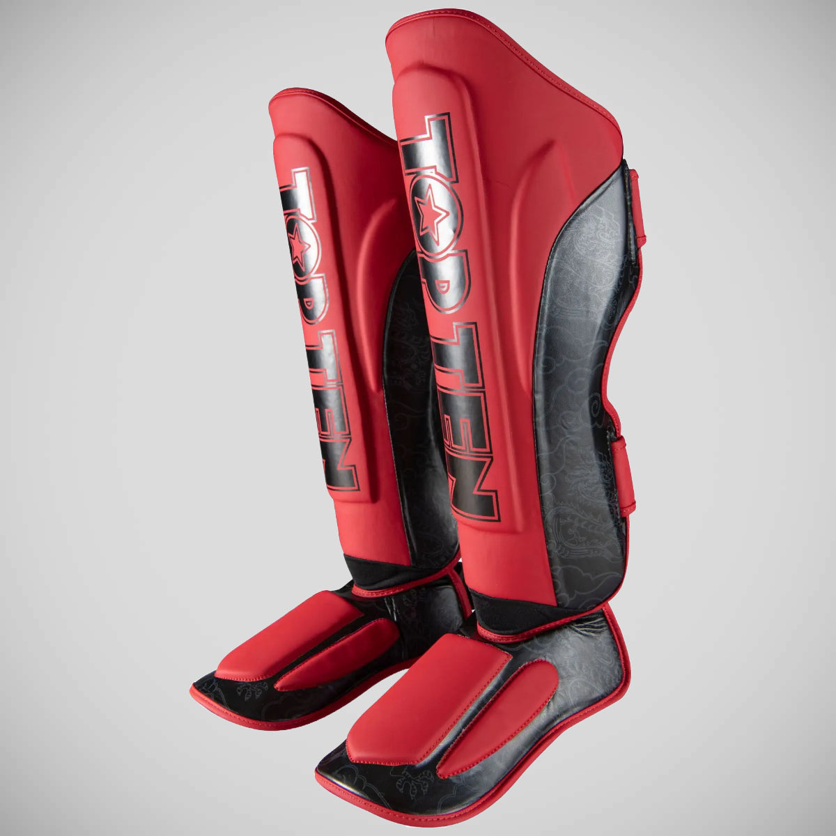 Top Ten Dragon Shin and Instep Guard Red/Black at Bytomic Trade and Wholesale