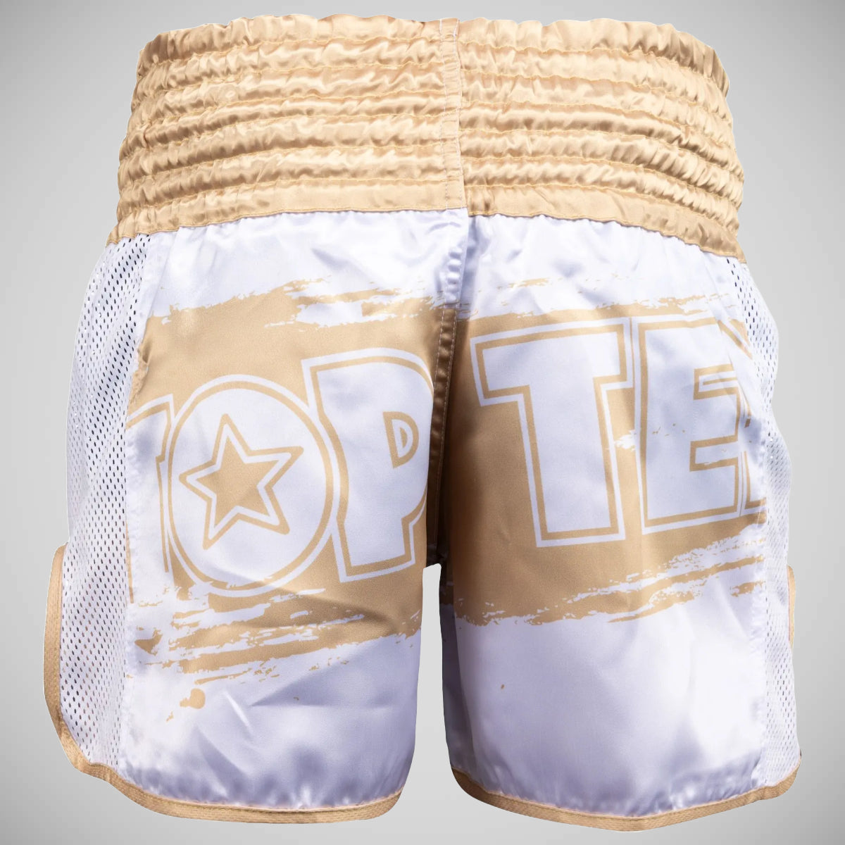 Top Ten Power Ink Golden Star Kickboxing Shorts White/Gold at Bytomic Trade and Wholesale