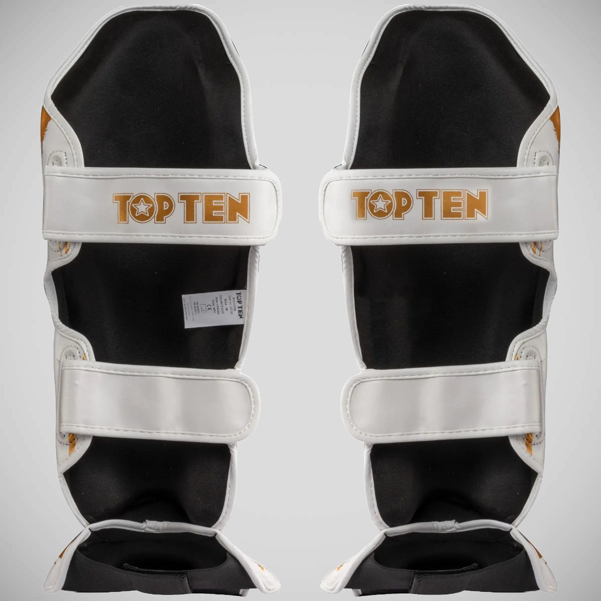 Top Ten Power Ink Golden Star Shin/Instep Guards White/Gold at Bytomic Trade and Wholesale