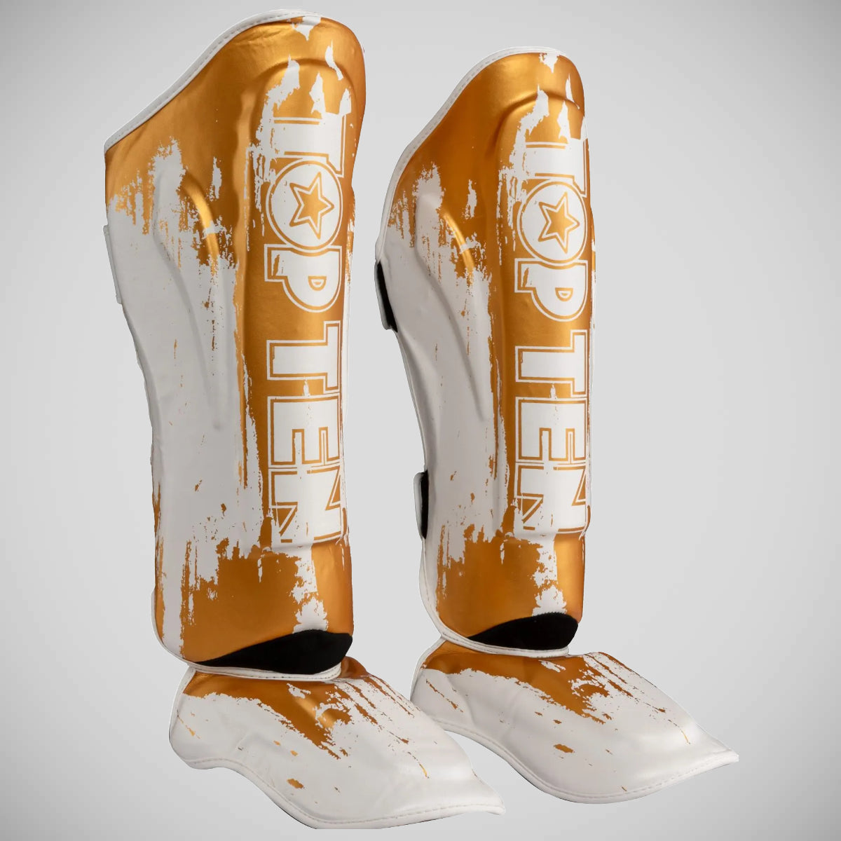 Top Ten Power Ink Golden Star Shin/Instep Guards White/Gold at Bytomic Trade and Wholesale