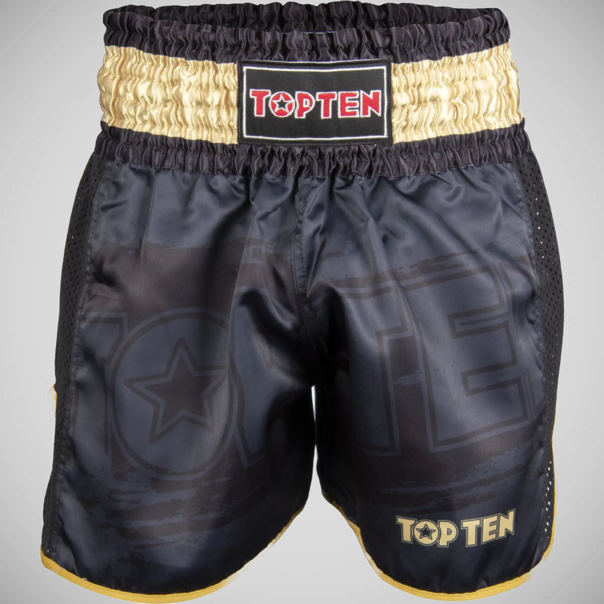 Top Ten Power Ink Kickboxing Shorts Black/Gold at Bytomic Trade and Wholesale