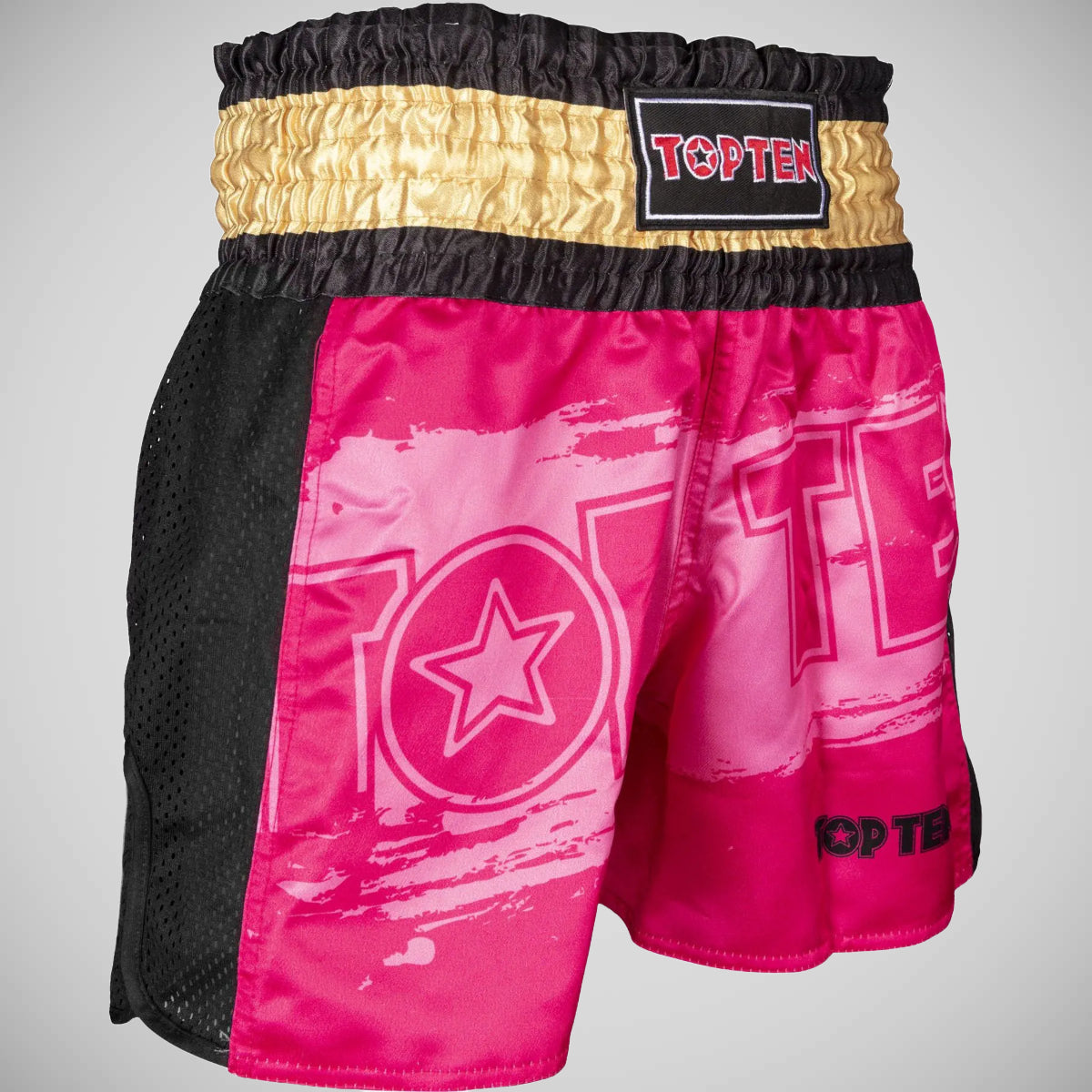 Top Ten Power Ink Kickboxing Shorts Pink/Gold at Bytomic Trade and Wholesale
