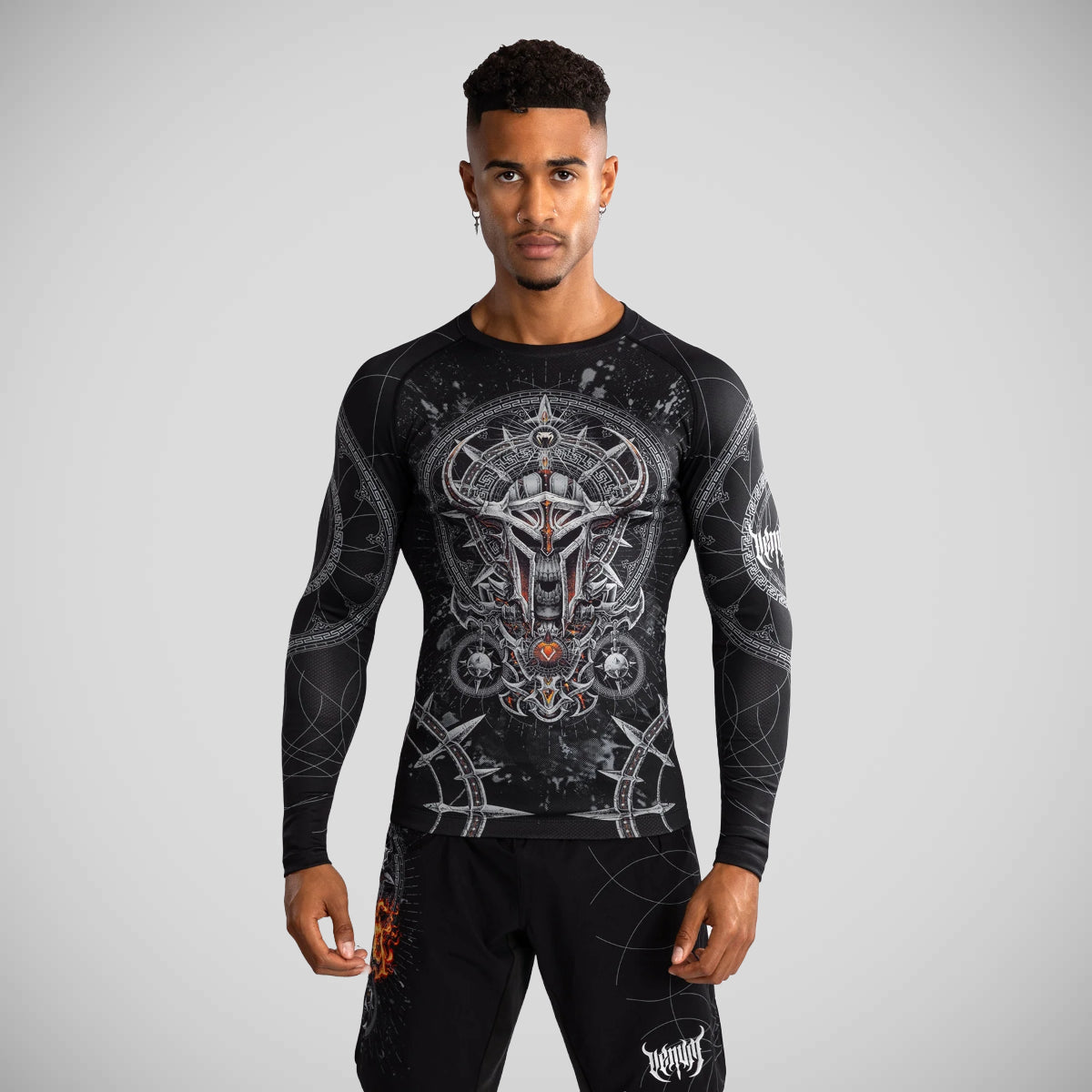 Venum Gladiator 5.0 Long Sleeve Rash Guard Black/Silver at Bytomic Trade and Wholesale
