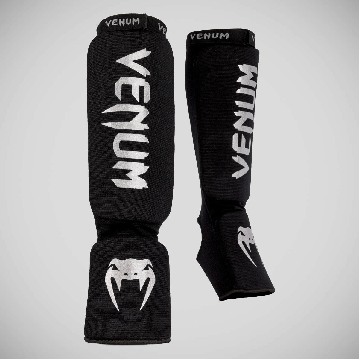 Venum Kontact Shin Guards Black/Silver at Bytomic Trade and Wholesale