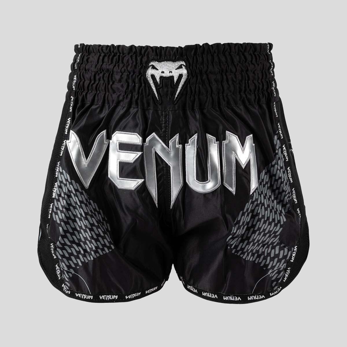Venum Nexus Muay Thai Shorts Black/Silver at Bytomic Trade and Wholesale