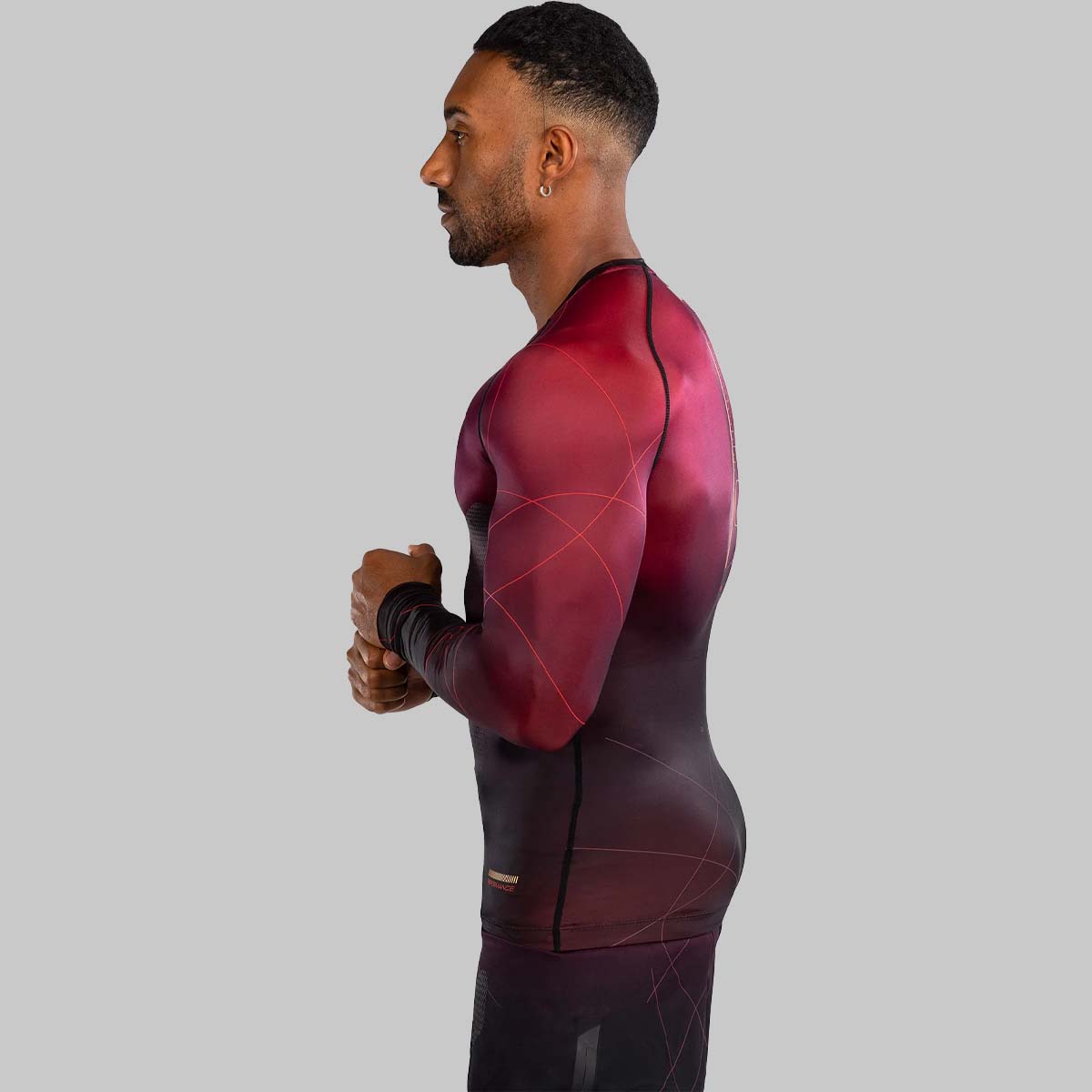 Venum Tactical XT Long Sleeve Rash Guard Black/Burgundy/Gold