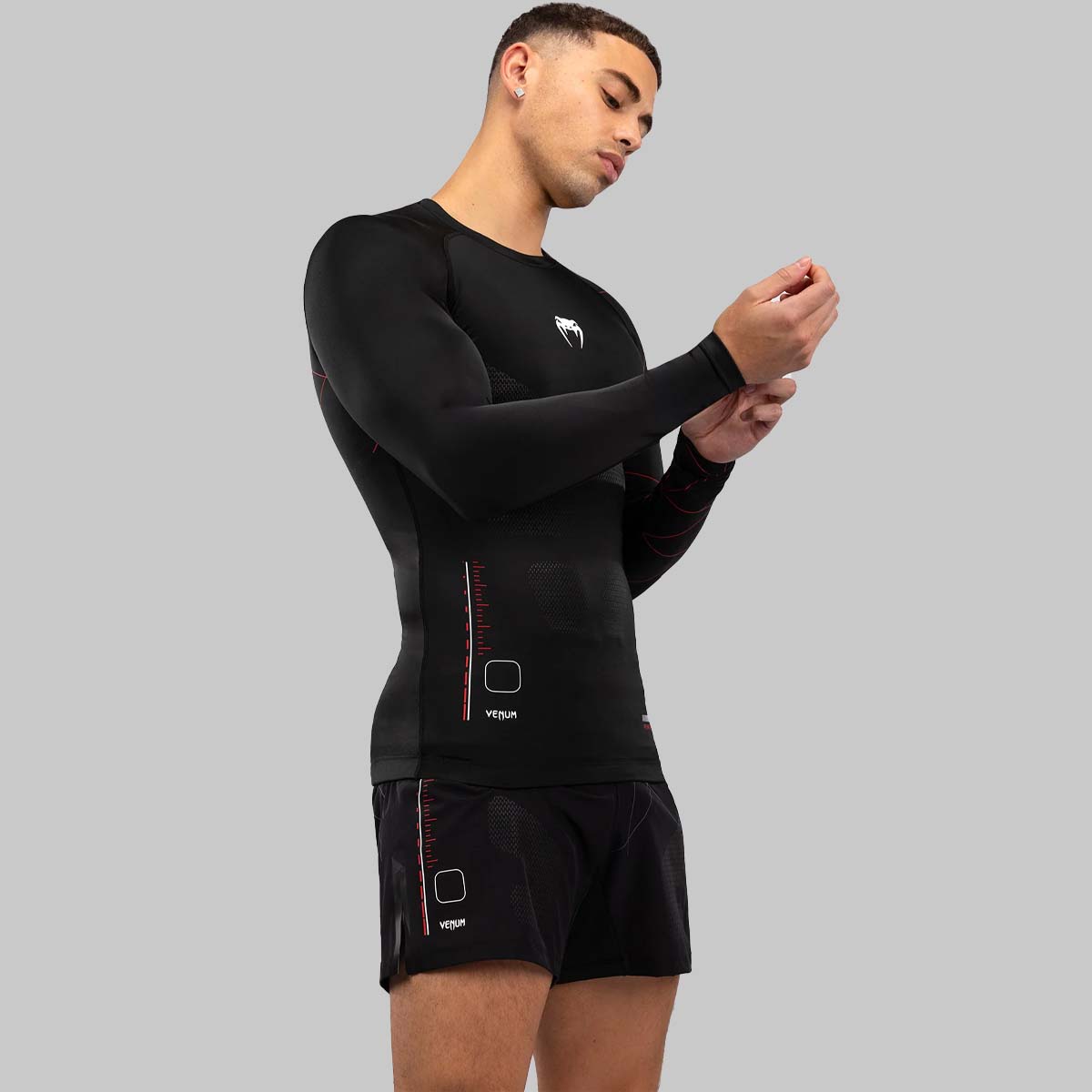Venum Tactical XT Long Sleeve Rash Guard Black/Red