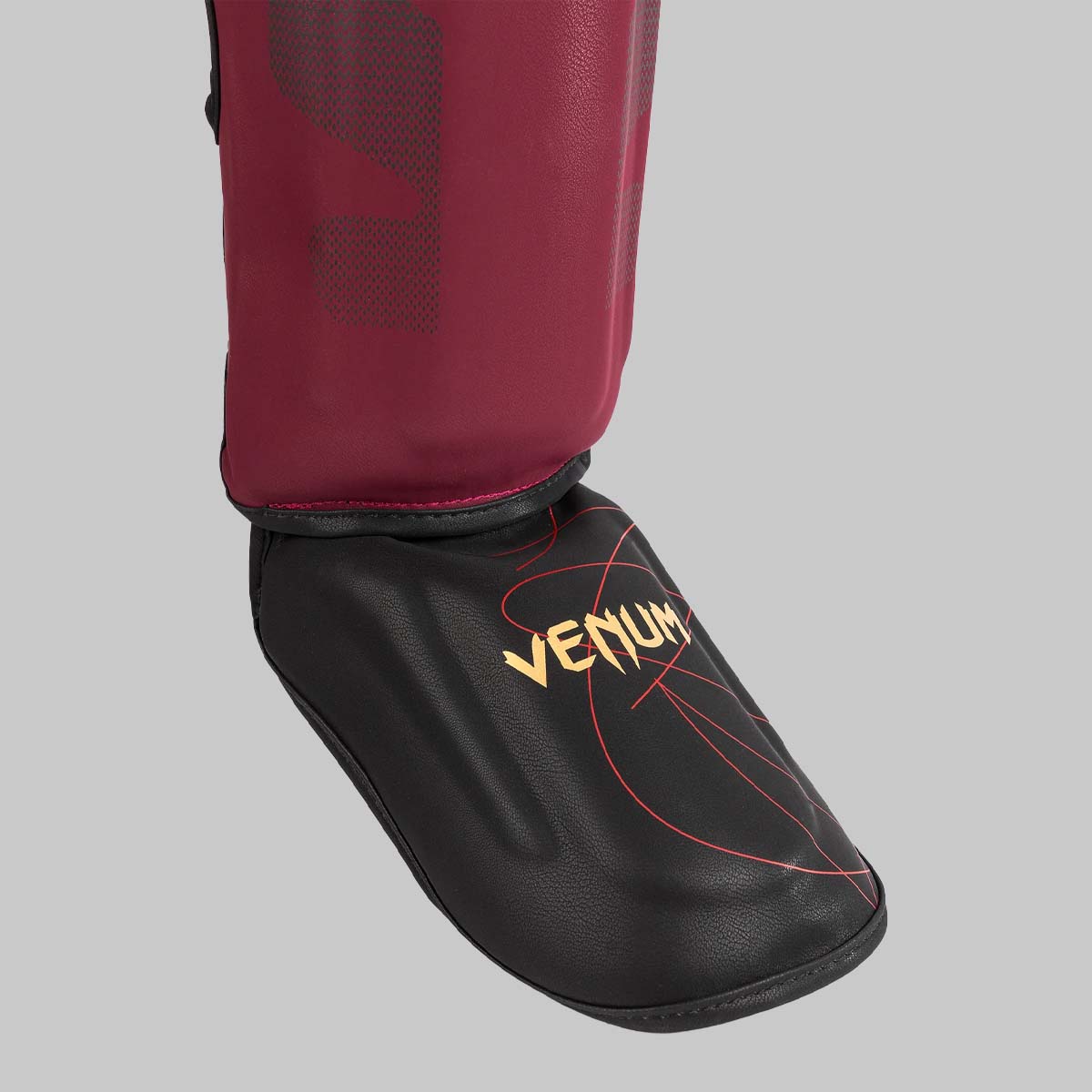 Venum Tactical XT Shin Guards Black/Burgundy/Gold at Bytomic Trade and Wholesale