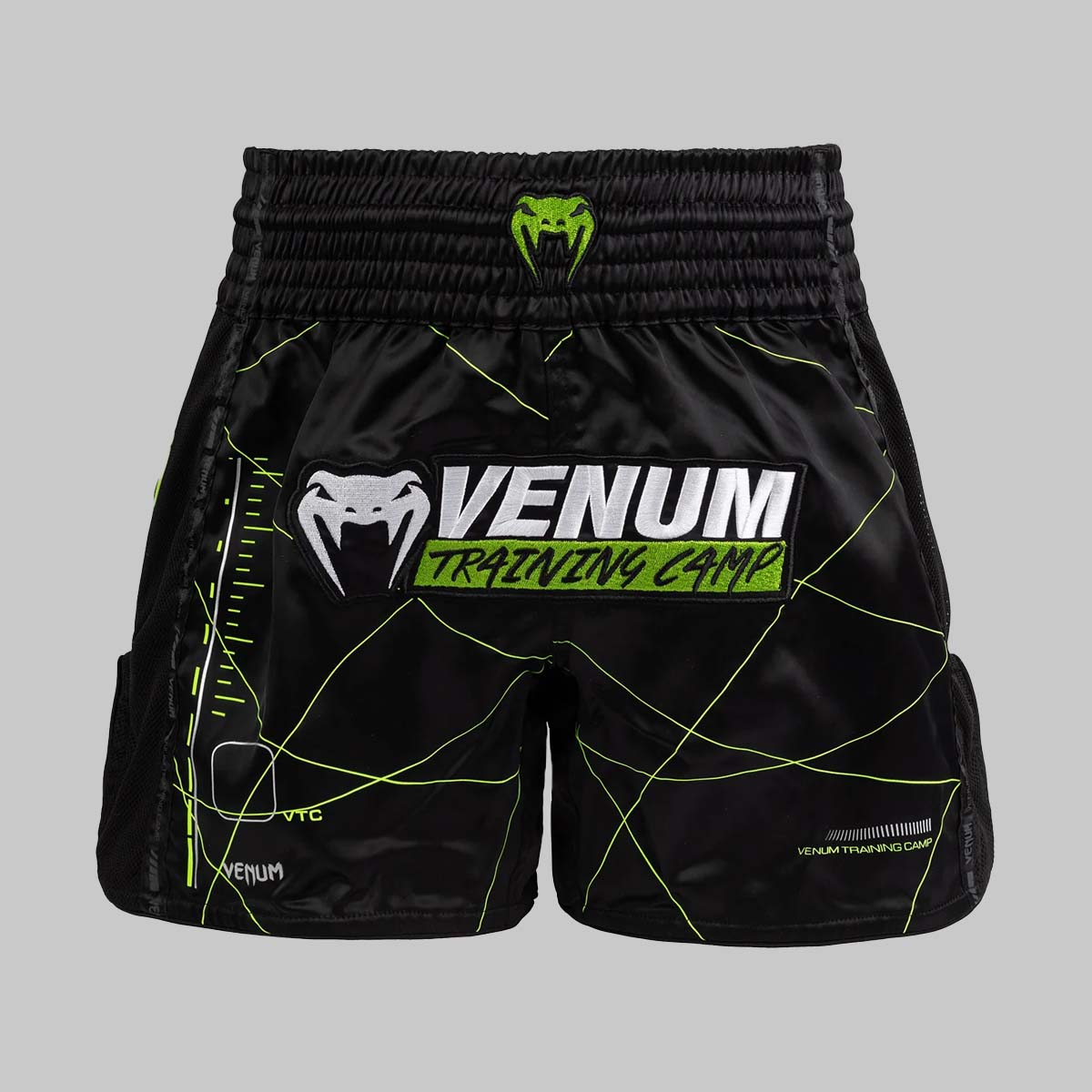Venum Training Camp 4.0 Muay Thai Shorts Black/Neo Green at Bytomic Trade and Wholesale