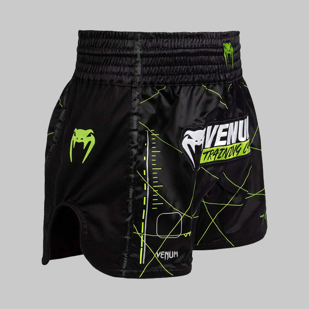 Venum Training Camp 4.0 Muay Thai Shorts Black/Neo Green at Bytomic Trade and Wholesale