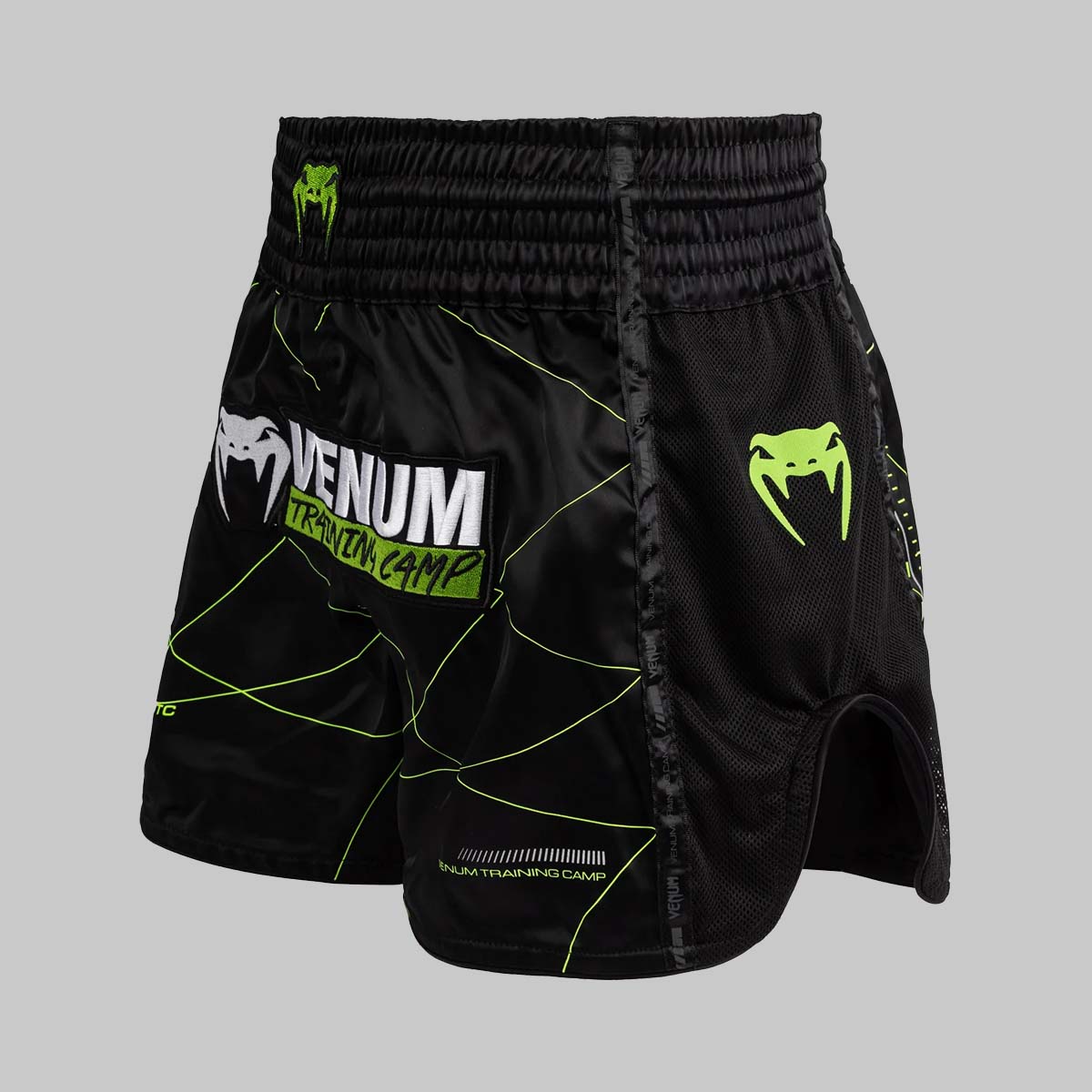 Venum Training Camp 4.0 Muay Thai Shorts Black/Neo Green at Bytomic Trade and Wholesale