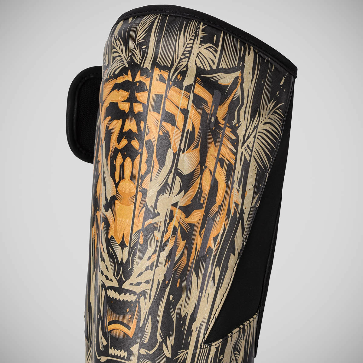 Venum Tiger Kids Shin Guards Black/Orange at Bytomic Trade and Wholesale