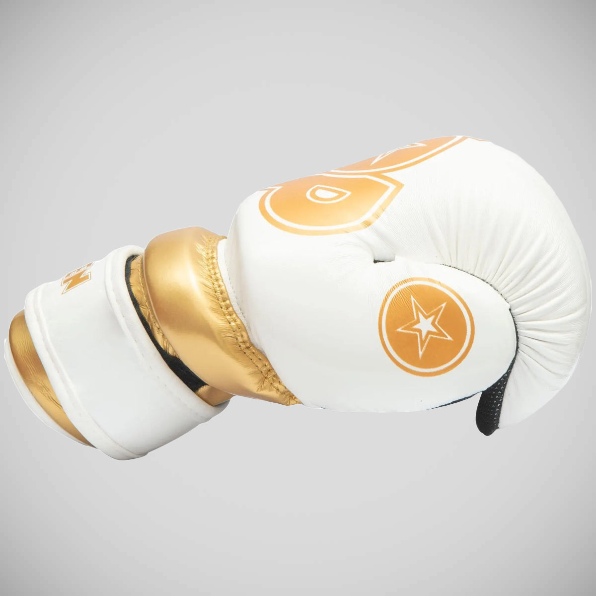 White/Gold Top Ten Glossy Block Pointfighter Gloves at Bytomic Trade and Wholesale