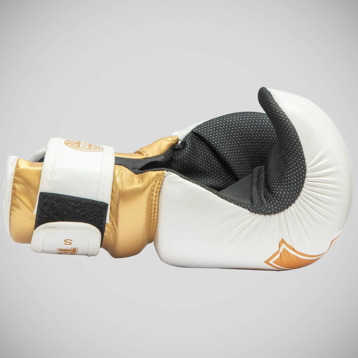 White/Gold Top Ten Glossy Block Pointfighter Gloves at Bytomic Trade and Wholesale