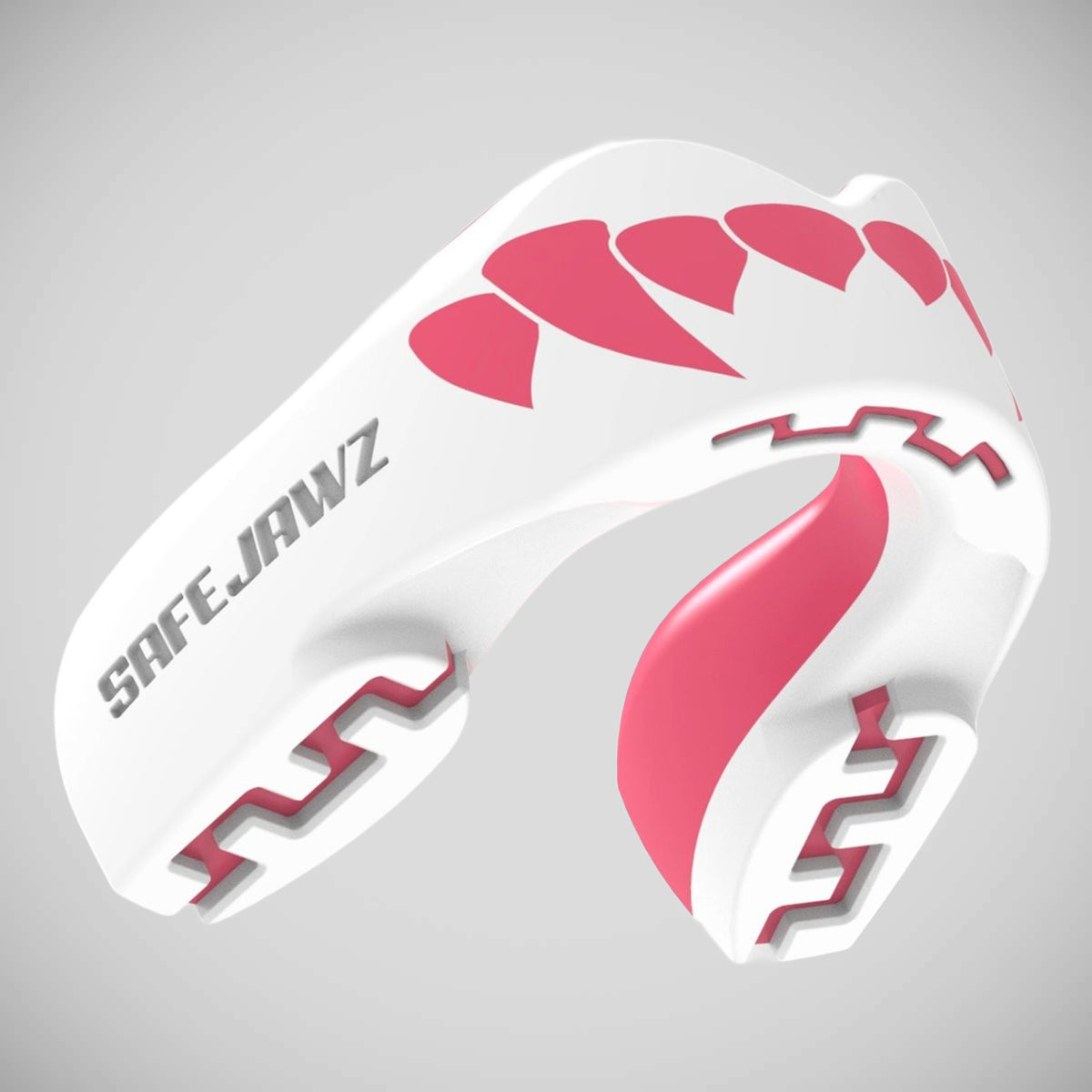SafeJawz Extro Pink Fangs Mouth Guard White/Pink at Bytomic Trade and Wholesale