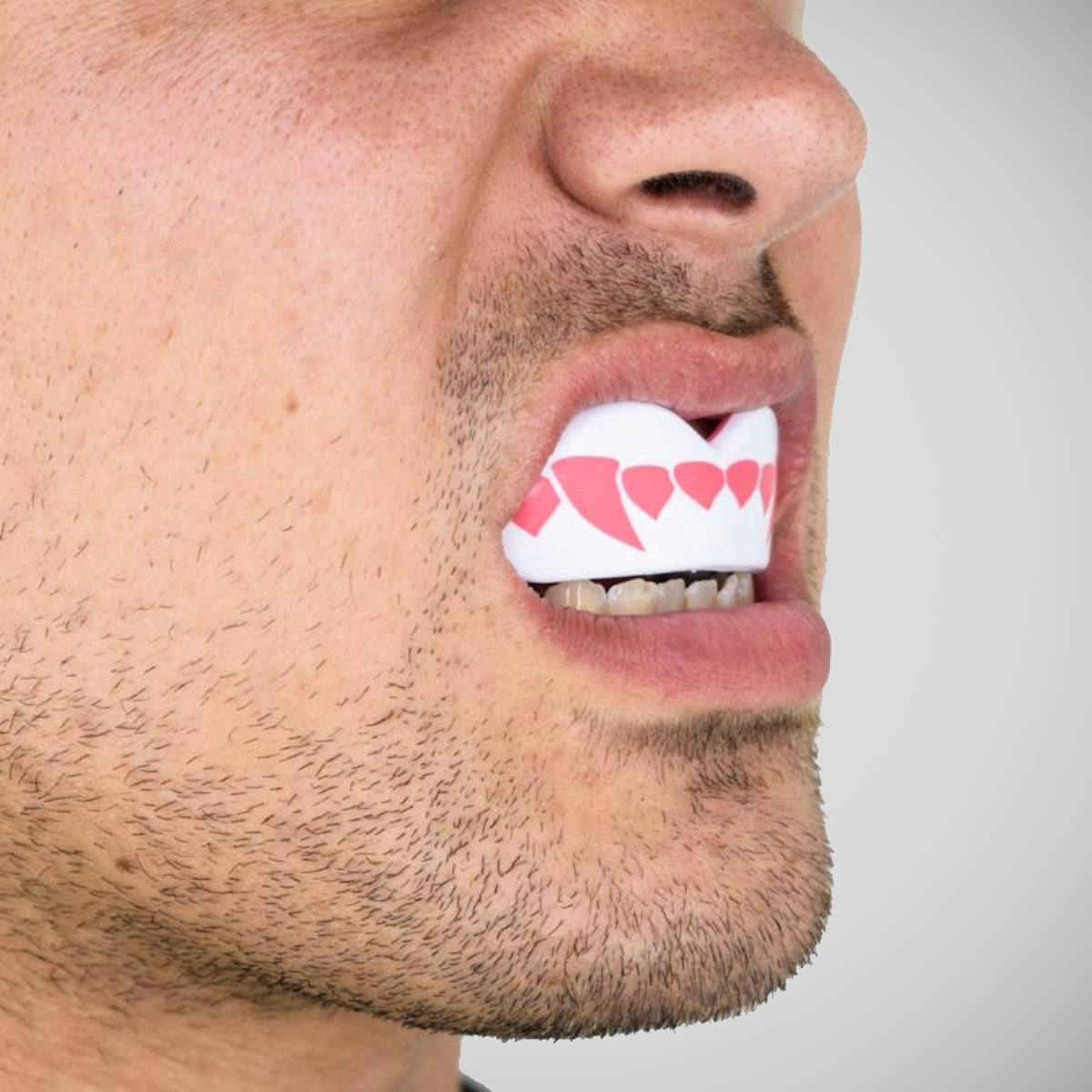SafeJawz Extro Pink Fangs Mouth Guard White/Pink at Bytomic Trade and Wholesale