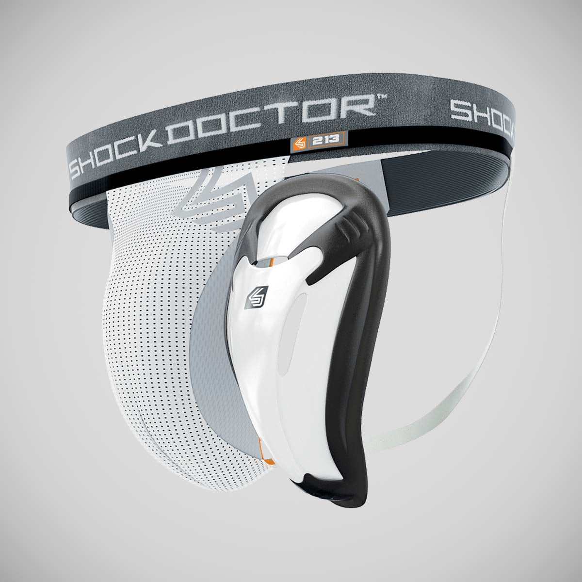 White Shock Doctor Core Supporter with BioFlex Cup at Bytomic Trade and Wholesale