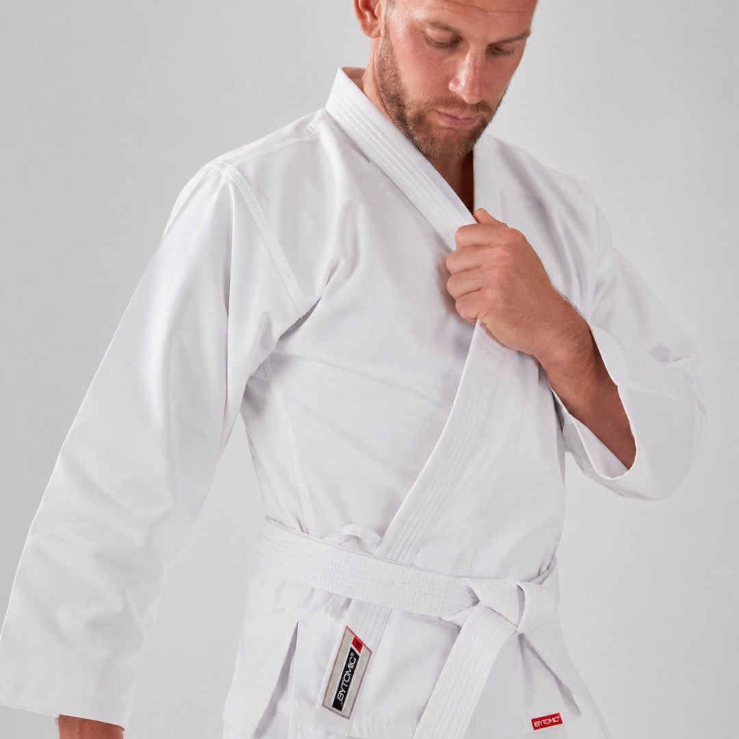 White Bytomic Red Label 7oz Cotton Adult Karate Uniform