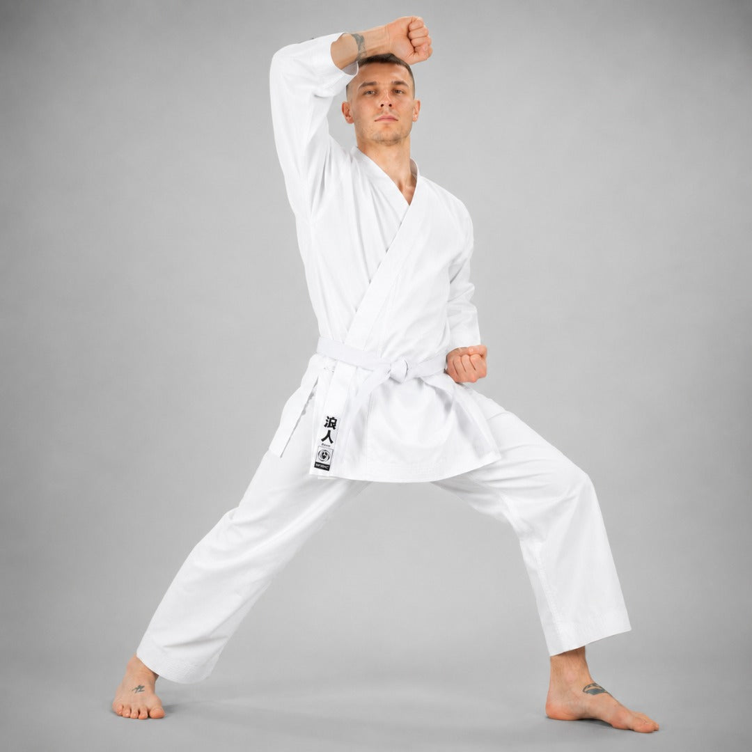 White Bytomic Ronin Middleweight Karate Uniform Photoshoot 4