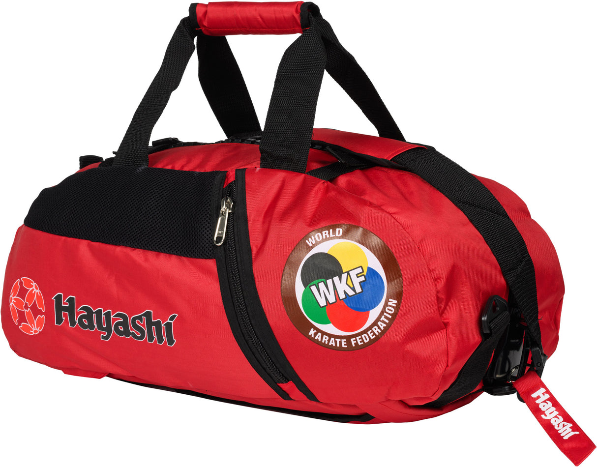 Hayashi BackpackSportsbag combination “WKF” 67cm x 36cm x 33cm Red at Bytomic Trade and Wholesale