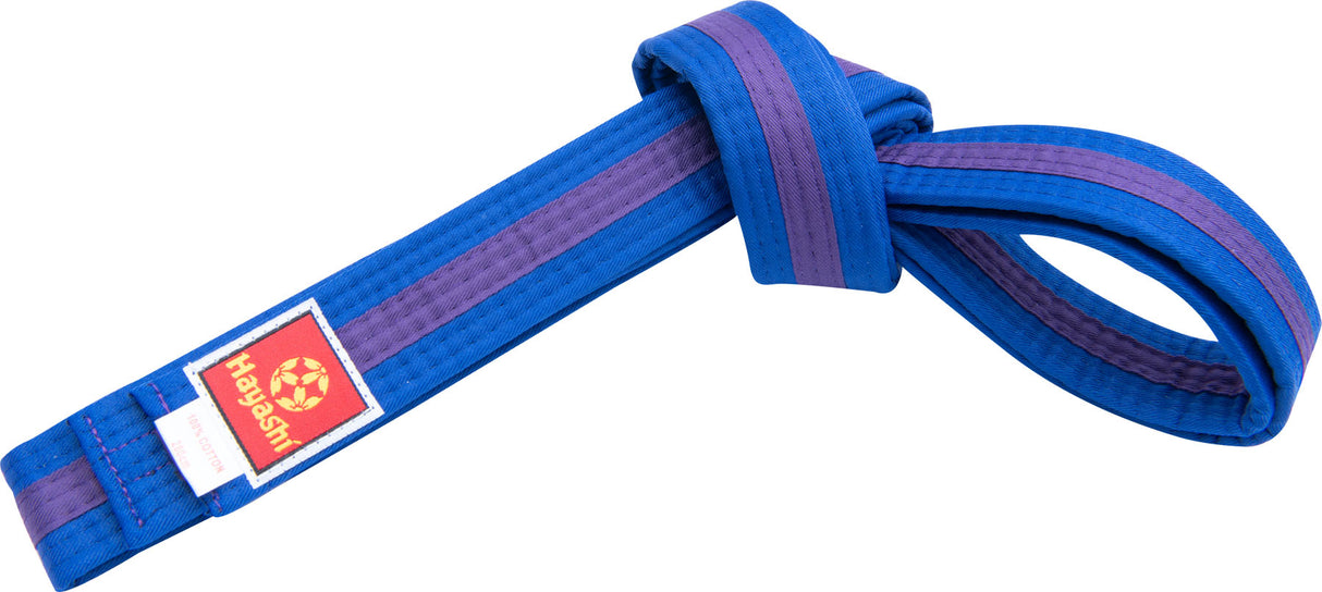 Hayashi Karate belt twotone bluepurple Blue - Purple 220 cm at Bytomic Trade and Wholesale