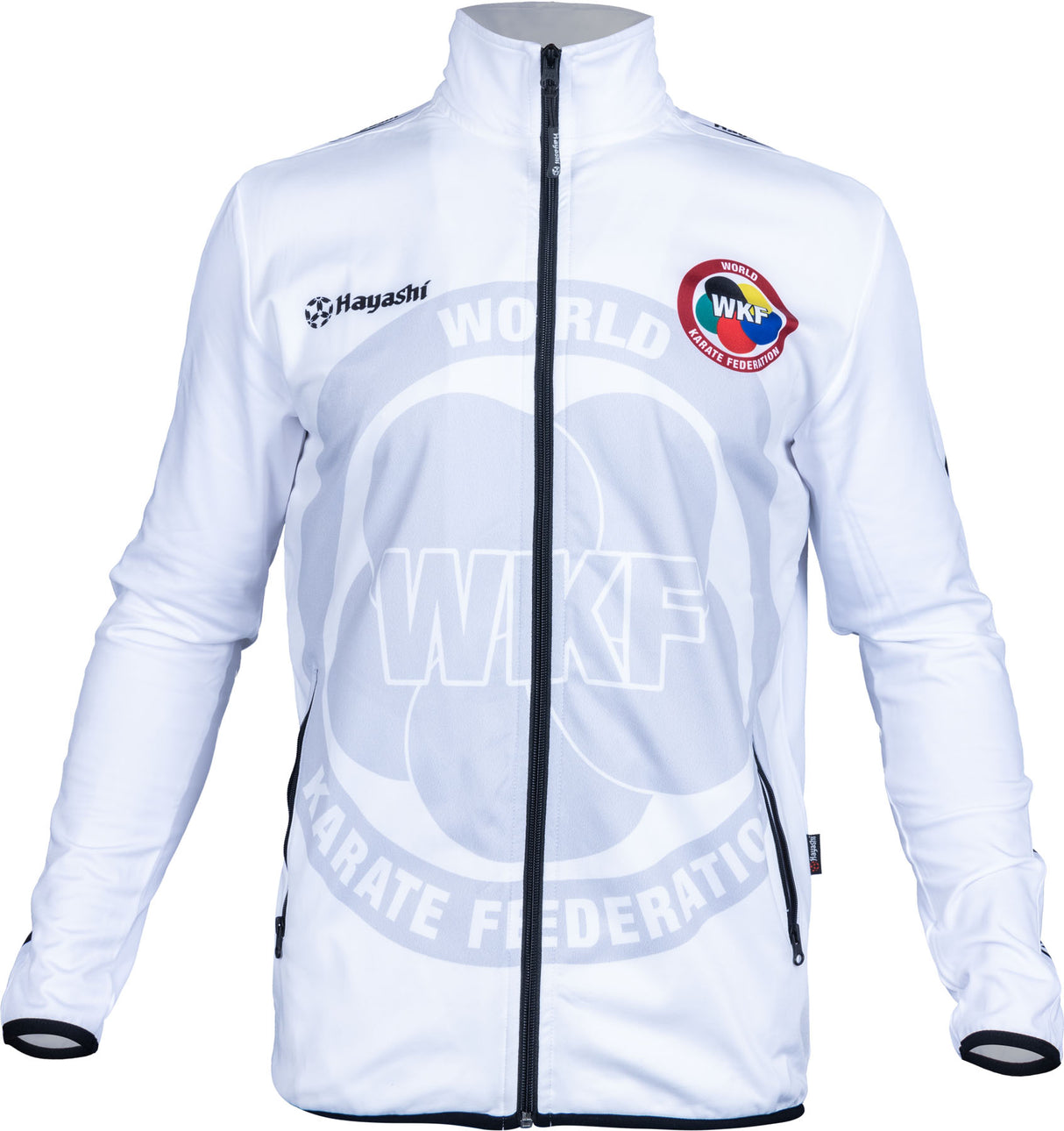 Hayashi Training jacket “WKF Zeal” White L at Bytomic Trade and Wholesale