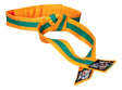 TOP TEN Karate belt “KAMPFKATZEN” twotone orangegreen Orange - Green at Bytomic Trade and Wholesale