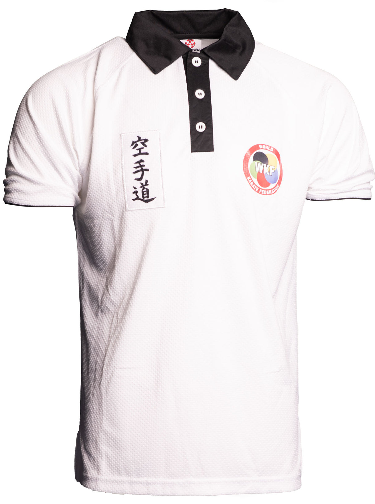 Hayashi Polo Shirt “WKF KarateDo” Dry Fit White XS at Bytomic Trade and Wholesale