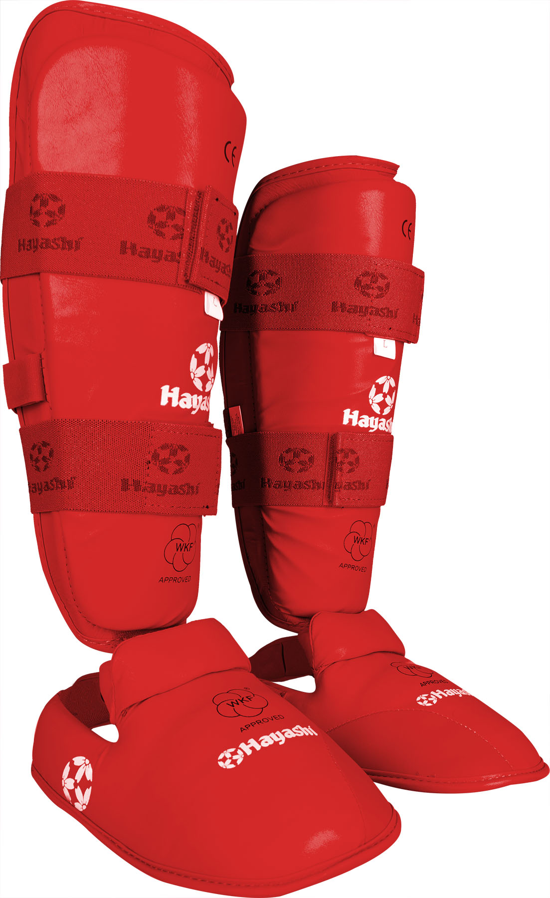 Hayashi Karate Shin and Instep Guard (WKF approved) Red XXL at Bytomic Trade and Wholesale