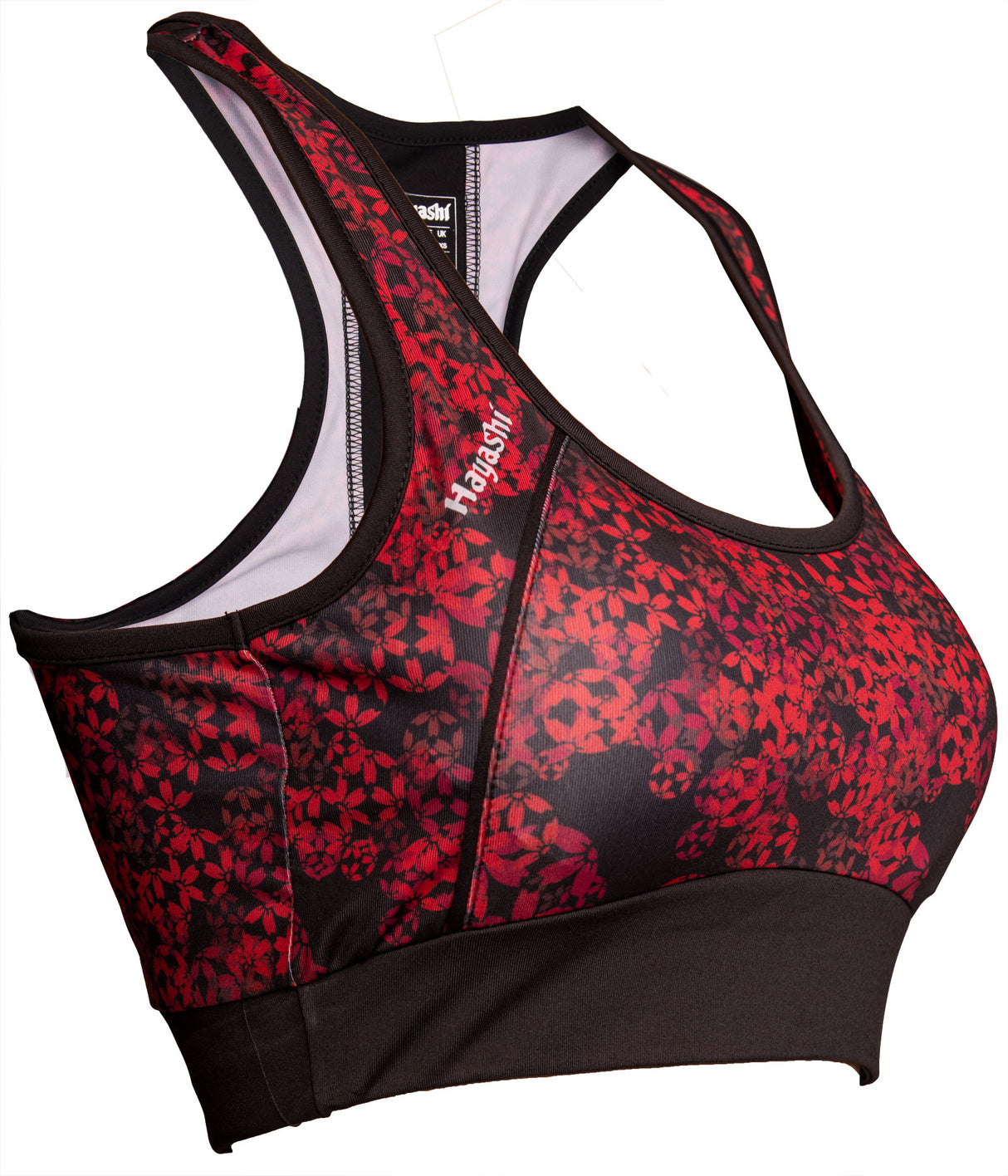 Hayashi Sports Bra „Flowers“blackred at Bytomic Trade and Wholesale