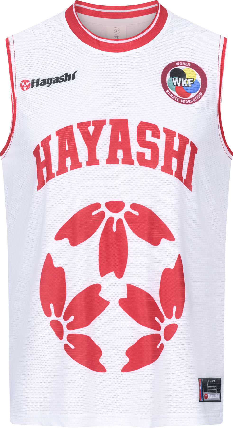 Hayashi Tank Top “WKF Sports” White XL at Bytomic Trade and Wholesale