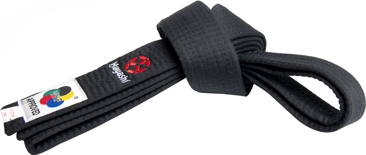 Hayashi Karate belt (with WKFLabel) Black 260 cm at Bytomic Trade and Wholesale
