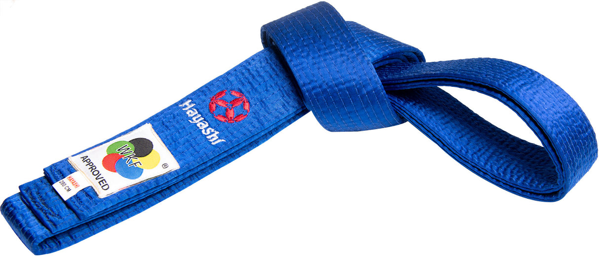 Hayashi Karate belt (with WKFLabel) Blue 240 cm at Bytomic Trade and Wholesale