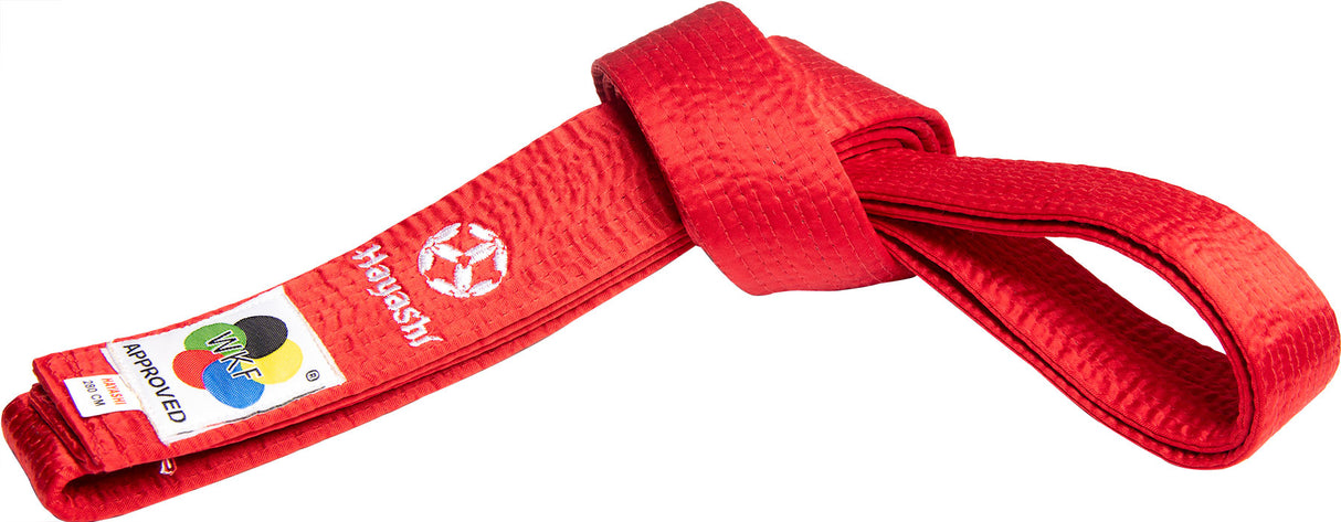 Hayashi Karate belt (with WKFLabel) Red 240 cm at Bytomic Trade and Wholesale