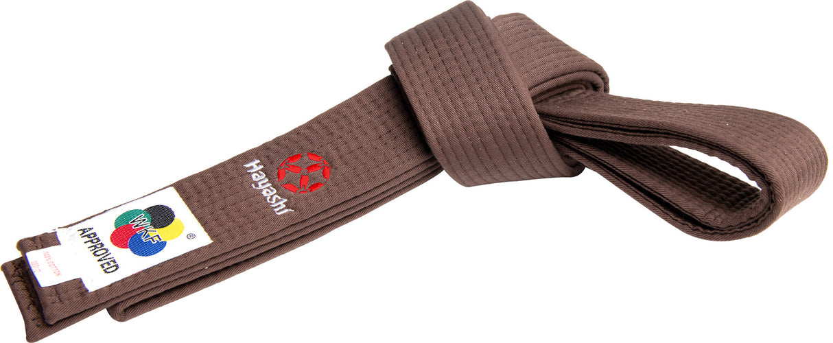 Hayashi Karate belt (with WKFLabel) Brown 240 cm at Bytomic Trade and Wholesale