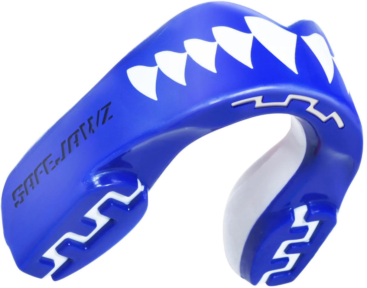 SAFEJAWZ Mouth guard “Extro Fangz” junior Blue - White at Bytomic Trade and Wholesale
