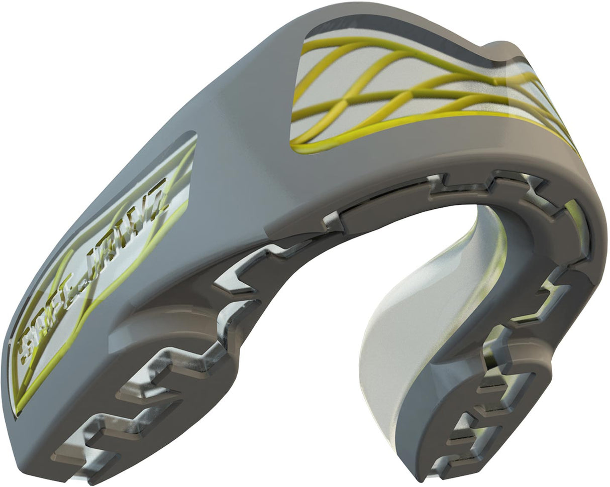 SAFEJAWZ Mouth guard “Nitro” blackred Senior Gray - Yellow at Bytomic Trade and Wholesale