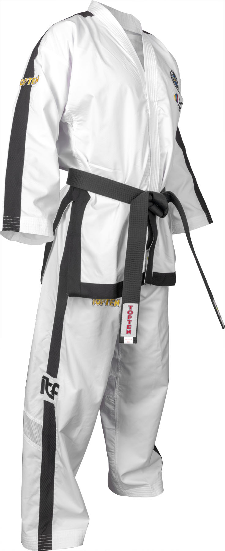 TOP TEN TaekwonDo Instructor Dobok “Premium Gold” (4th 6th Dan) (ITF approved) White 160 cm at Bytomic Trade and Wholesale