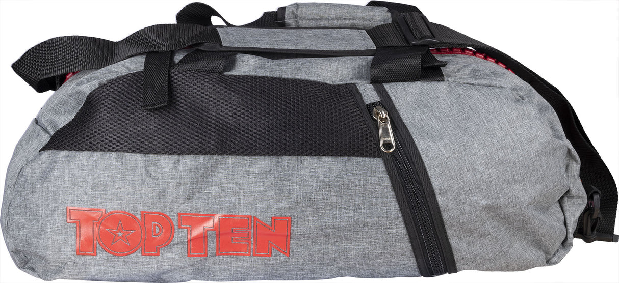 TOP TEN BackpackSportsbagDufflebag combination “Grey” 67 cm x 36 cm x 33 cm greyred at Bytomic Trade and Wholesale