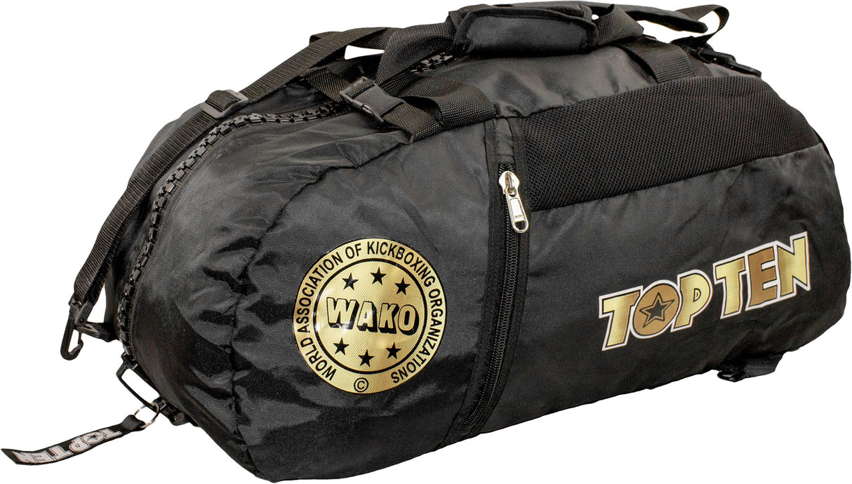 TOP TEN BackpackSportsbagDufflebag combination “WAKO” 67 cm x 36 cm x 33 cm blackgold Black - Gold at Bytomic Trade and Wholesale