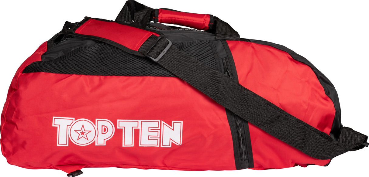 TOP TEN BackpackSportsbagDufflebag combination “Hexagon” 67 cm x 36 cm x 33 cm blackred at Bytomic Trade and Wholesale