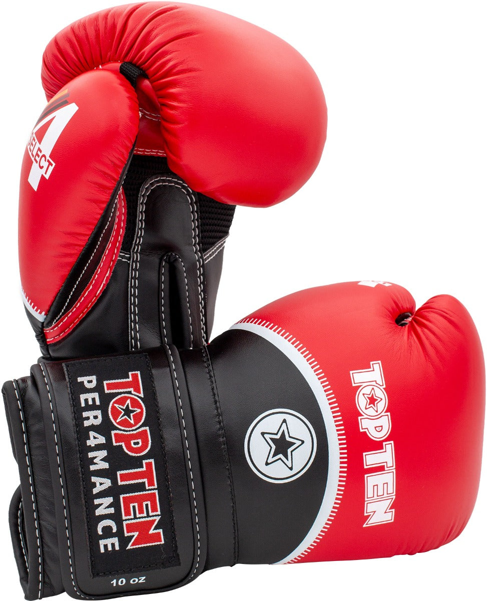 TOP TEN Boxing gloves “4select” 10 oz Red - Black at Bytomic Trade and Wholesale