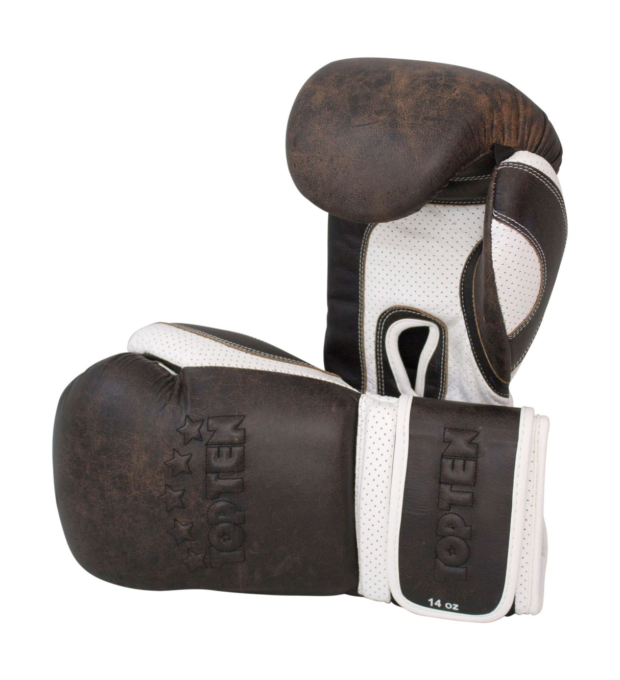 TOP TEN Boxing Gloves “Vintage” 12 oz brownwhite Brown - White at Bytomic Trade and Wholesale