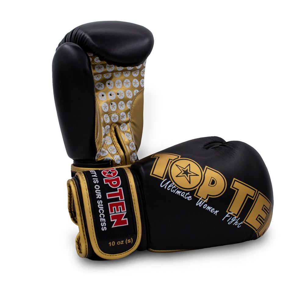 TOP TEN Boxing Gloves “Woman” for women 10 oz blackgold Black - Gold at Bytomic Trade and Wholesale