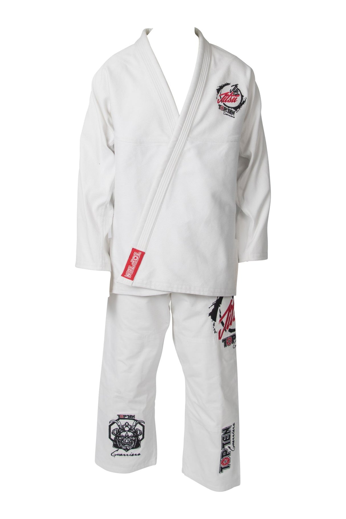 TOP TEN Brazilian Jiu Jitsu (BJJ) Gi “Guerriero” = weiss White 160 cm A1 at Bytomic Trade and Wholesale
