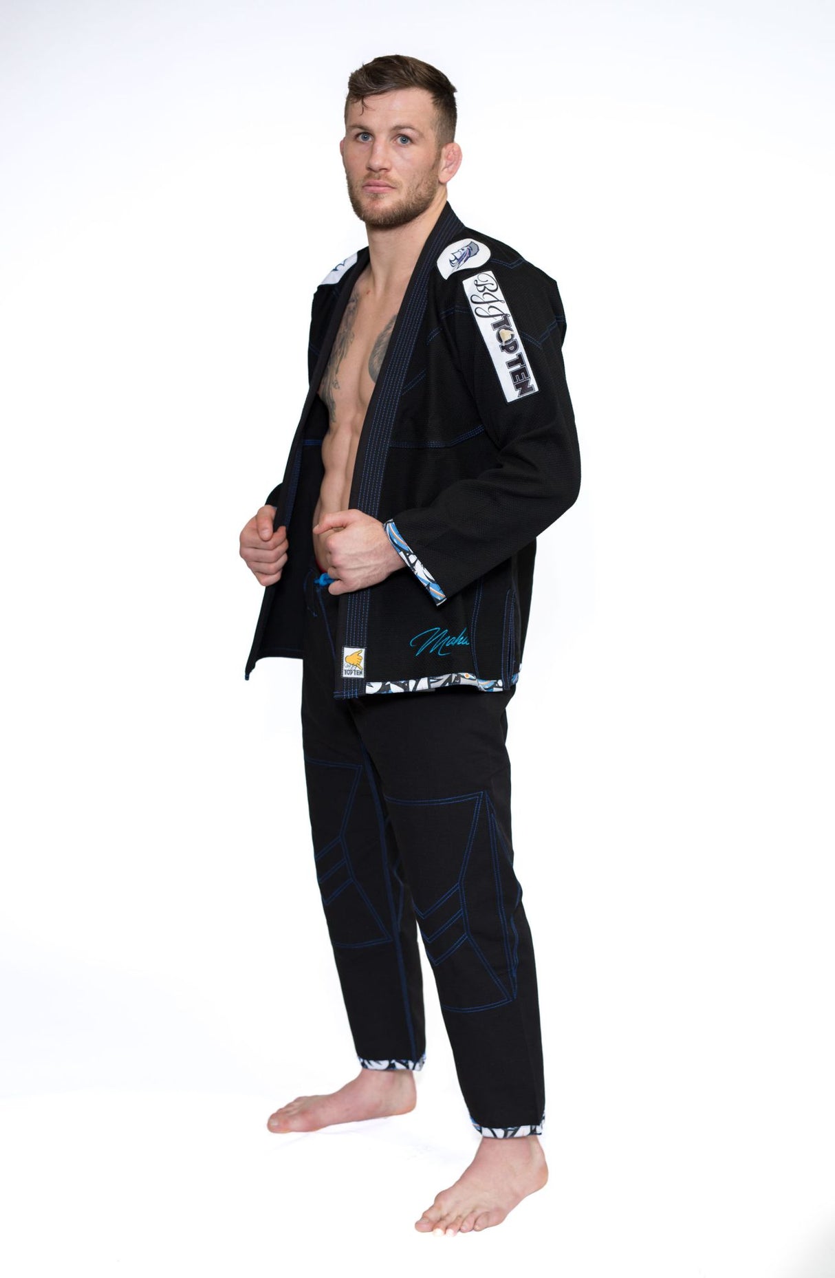 TOP TEN Brazilian Jiu Jitsu (BJJ) Gi “Mohicans” = schwarz Black 150 cm A0 at Bytomic Trade and Wholesale